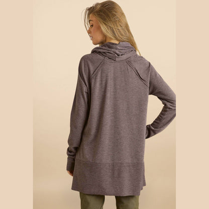 Raglan Sleeve Cowl Neck Top