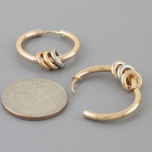 Two Toned Loop Hoop Earrings - The Feral Market