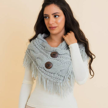 Heathered Shoulder Warmer With Coco Buttons