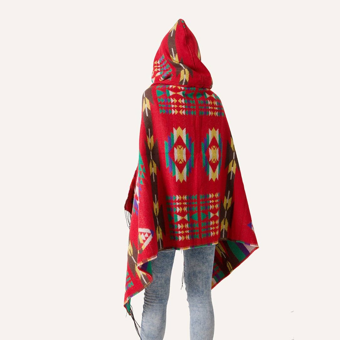 Aztec Print Hooded Wrap