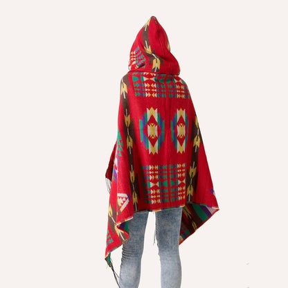 Aztec Print Hooded Wrap