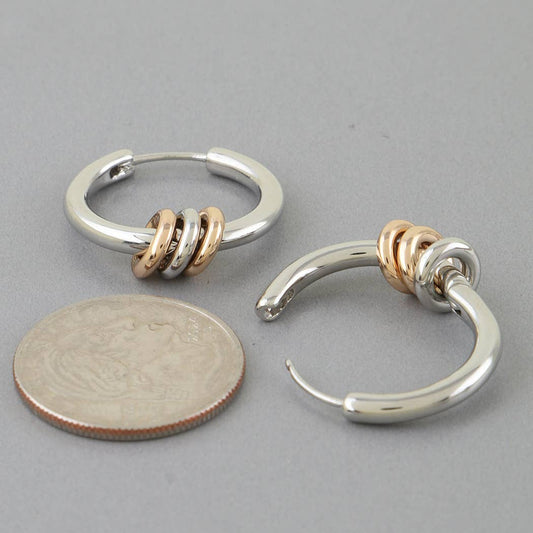 Two Toned Loop Hoop Earrings - The Feral Market