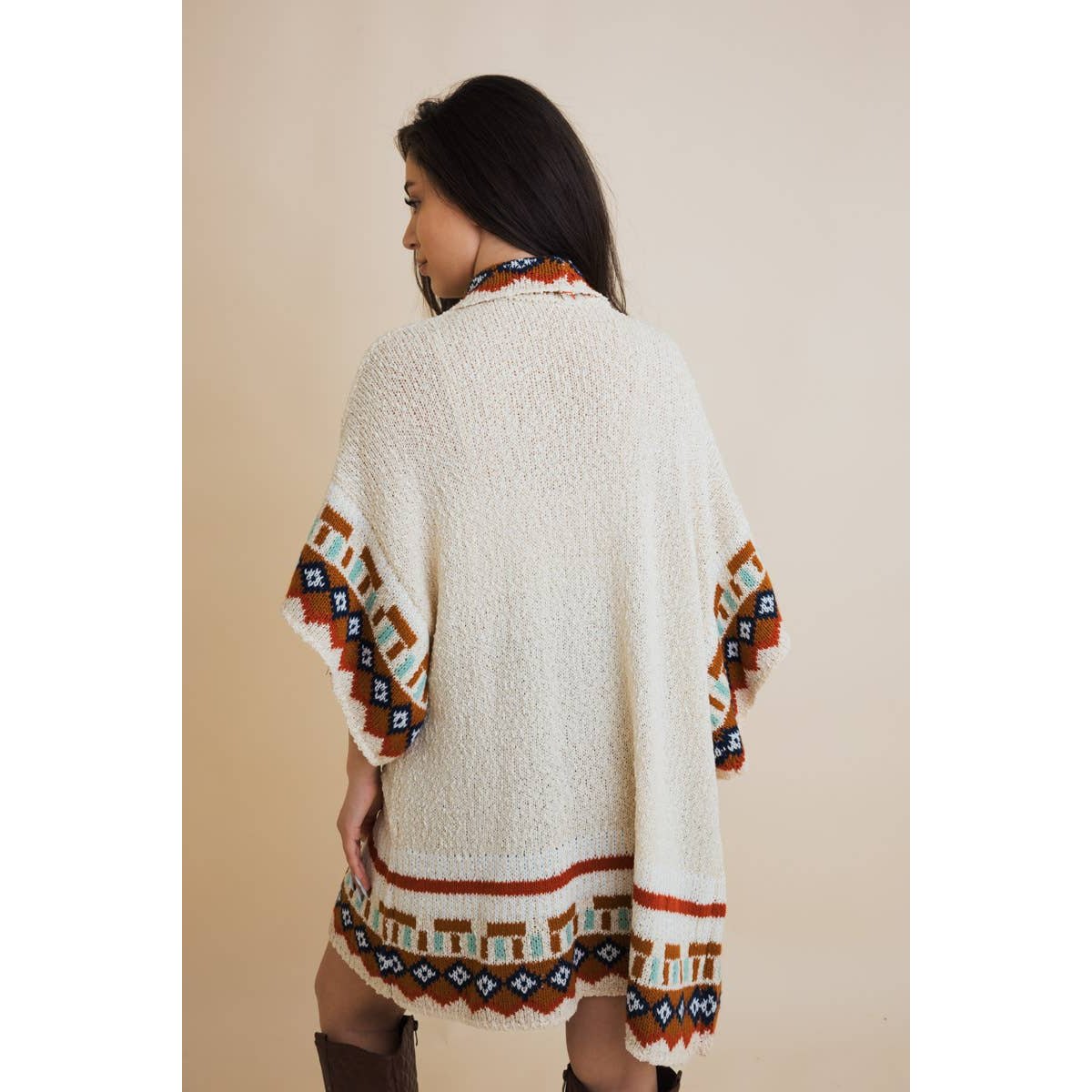 Southwestern Kachina Print Knit Cardigan