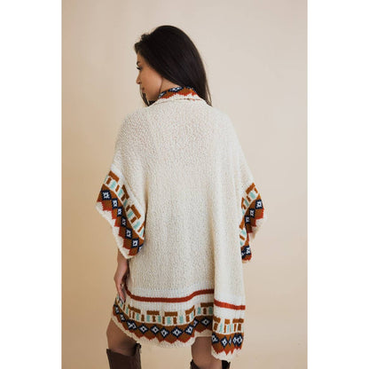 Southwestern Kachina Print Knit Cardigan