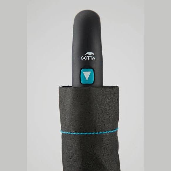 GOTTA Auto Folding Black Umbrella. Crooked handle - The Feral Market