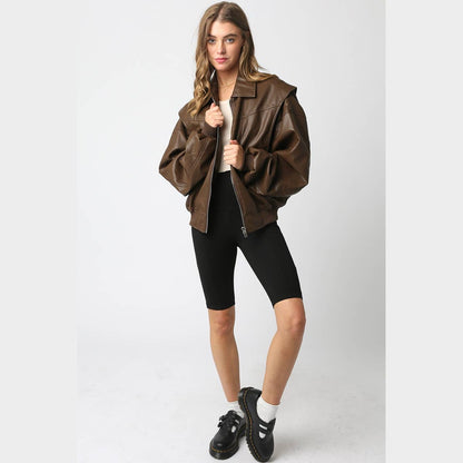Kaylee Pu Bomber Jacket - The Feral Market
