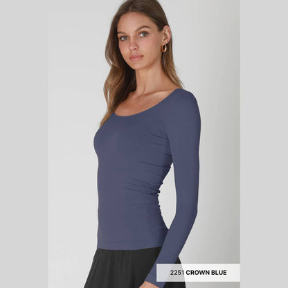 Long Sleeve Scoop Neck Top