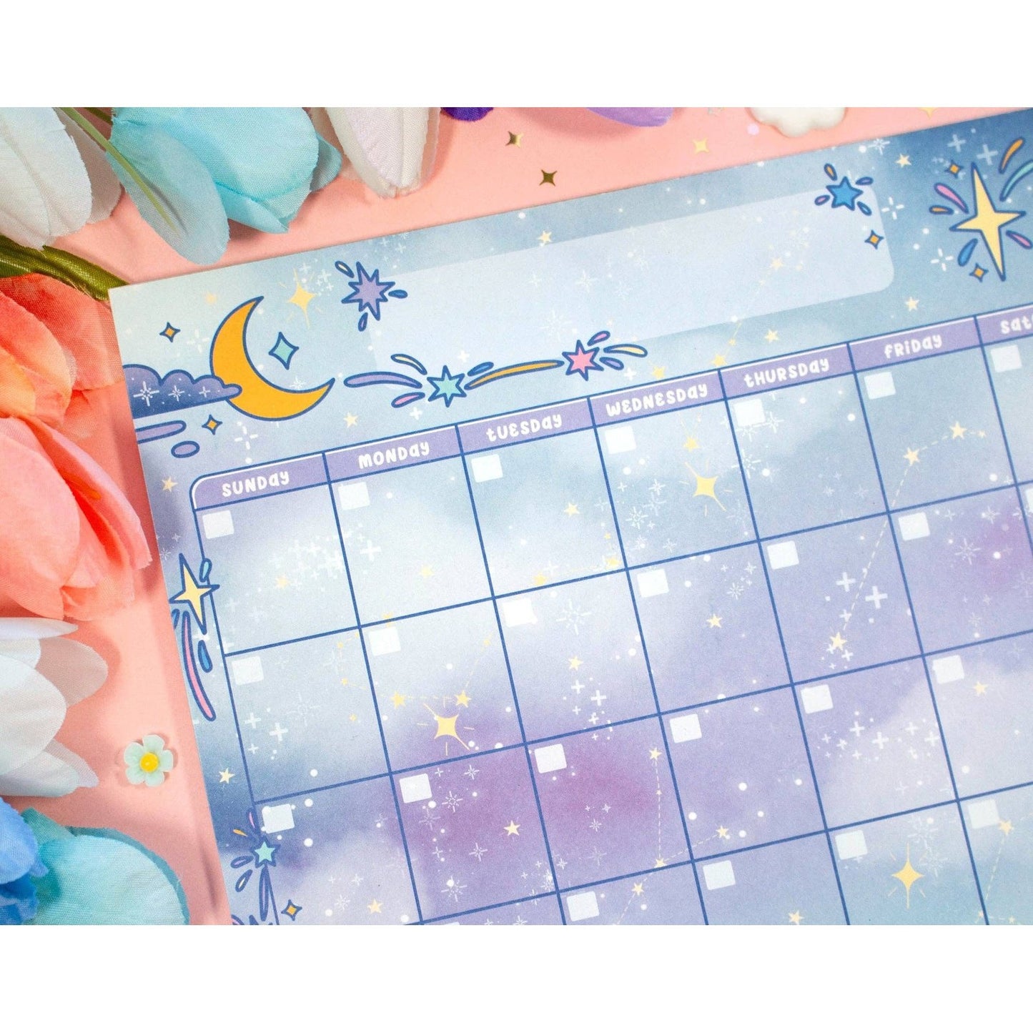 Celestial Galaxy Monthly Planner Pad