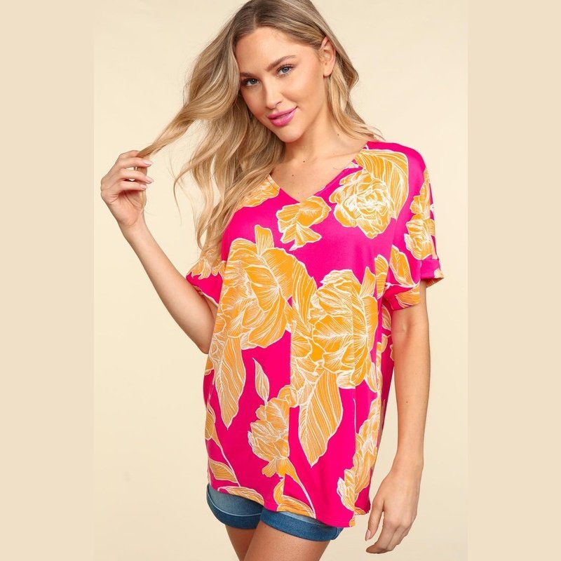 Tropical Floral Dolman Top