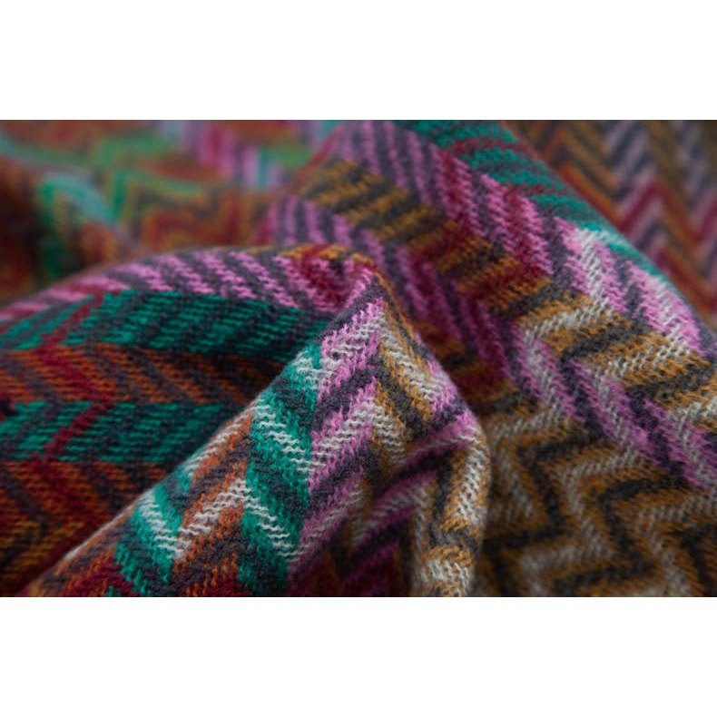 Plaid Ruana Multi-Colored Kimono shawl With Tassel Detail