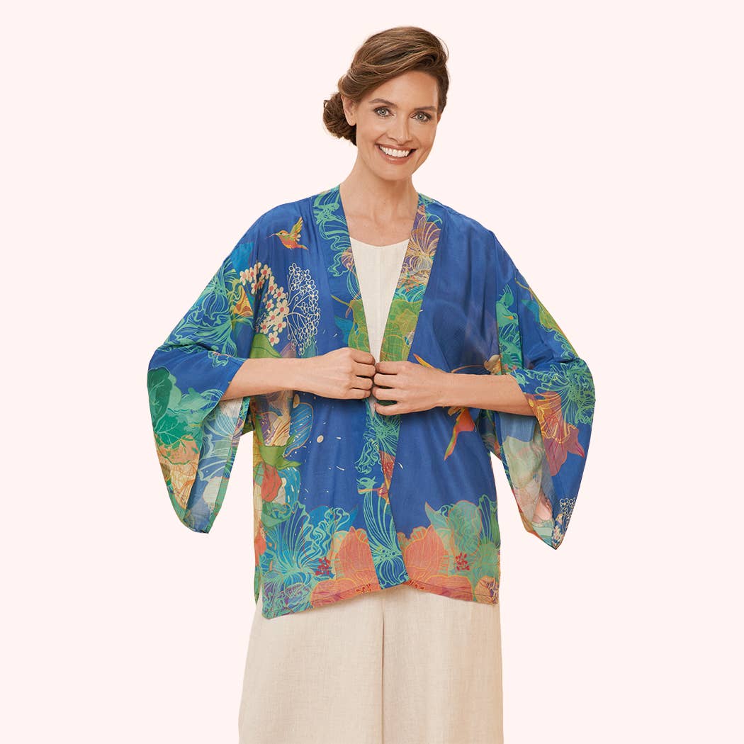 Hummingbird Kimono Jacket in Denim