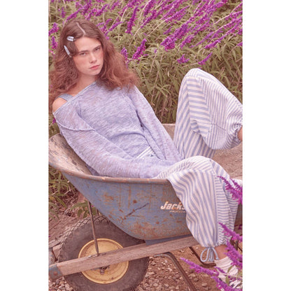 Burnout Knit Dolman-Sleeve Sweater