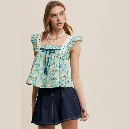 Floral Smocked Babydoll Top