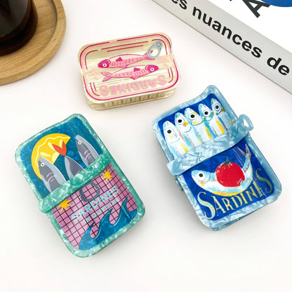 Sardine Can Hair Claw Clip, Creative Fish Tin Hair Clip - The Feral Market