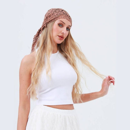 Crochet Bandana Shawl – Soft Cotton Summer Wrap - The Feral Market