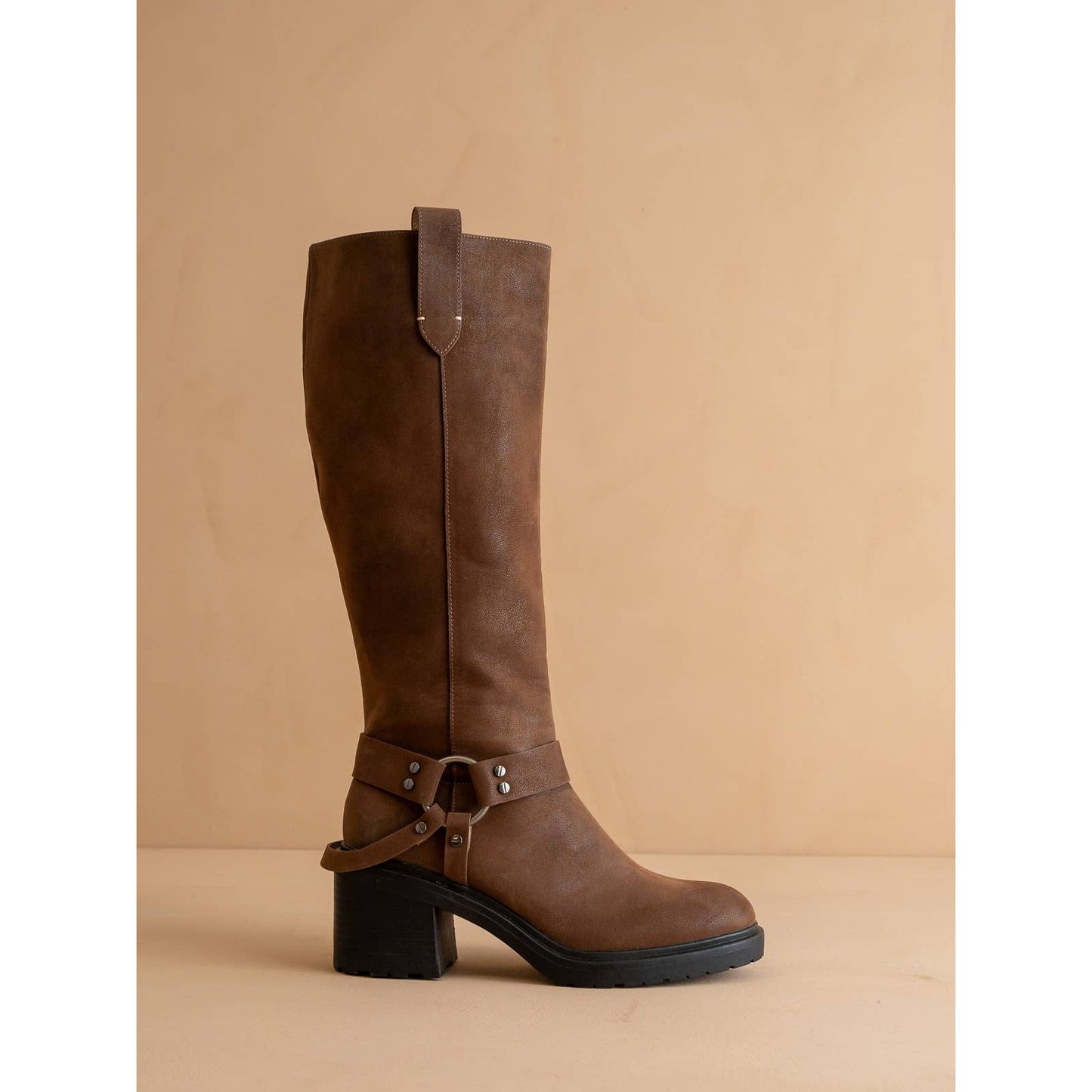 The Leanne | Coffee Moto Knee High Boot