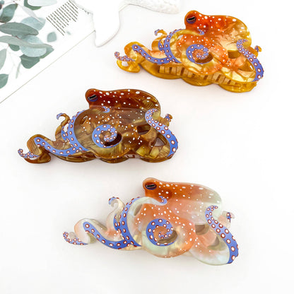 Blue Ring Octopus Hair Claw Clip, Ocean-Inspired Hair Clip - The Feral Market