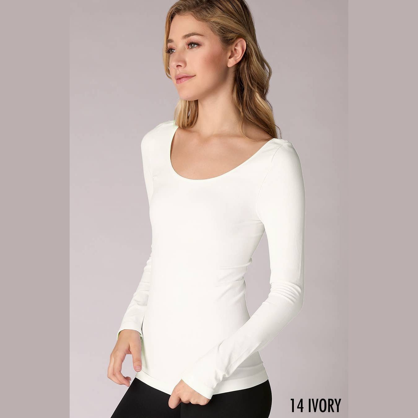 Long Sleeve Scoop Neck Top