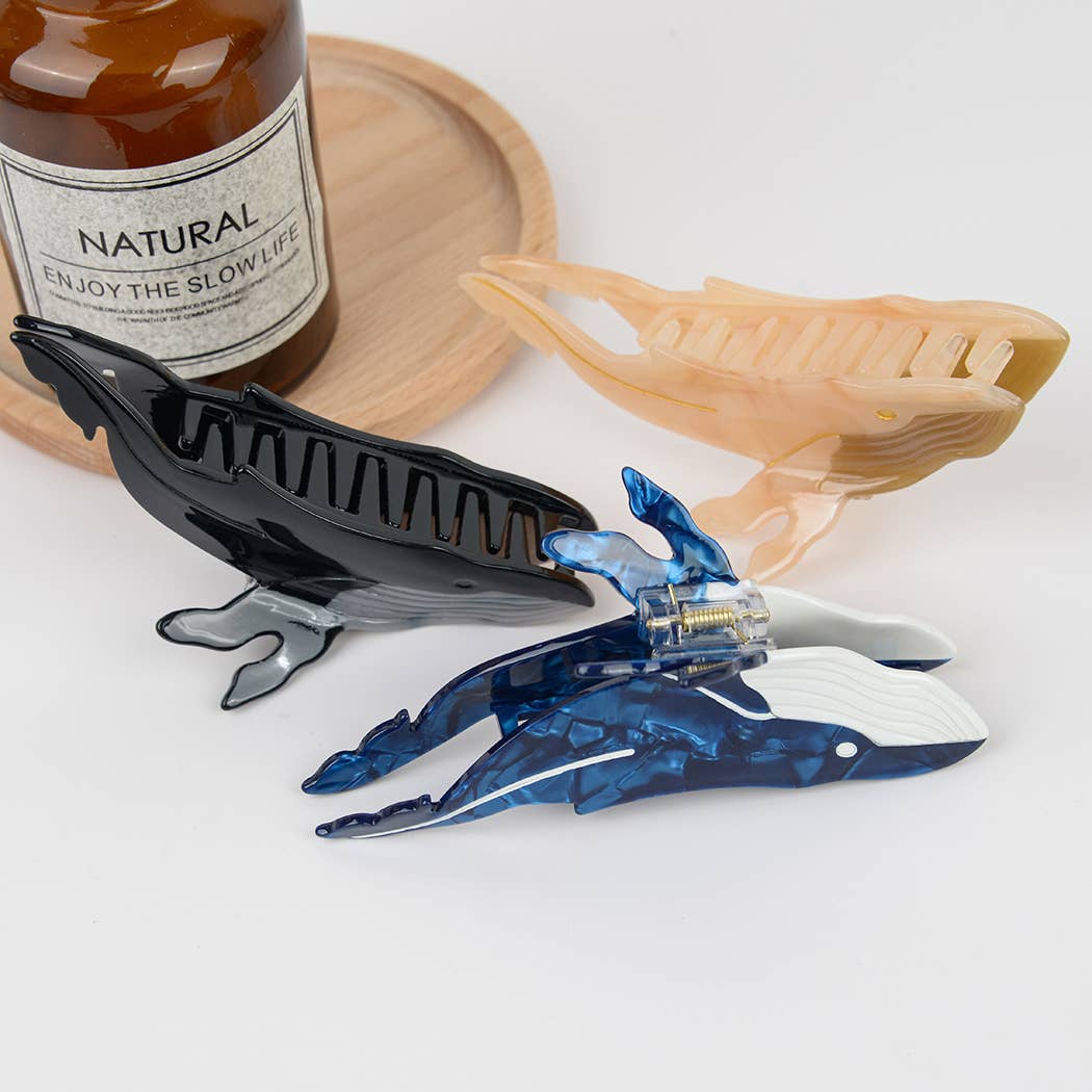 4.92'' Creative Whale Acetate Hair Claw Clips, Eco-Friendly