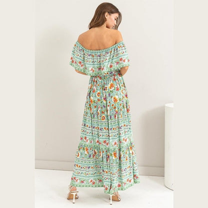 Julia Springtime Floral Off Shoulder Dress