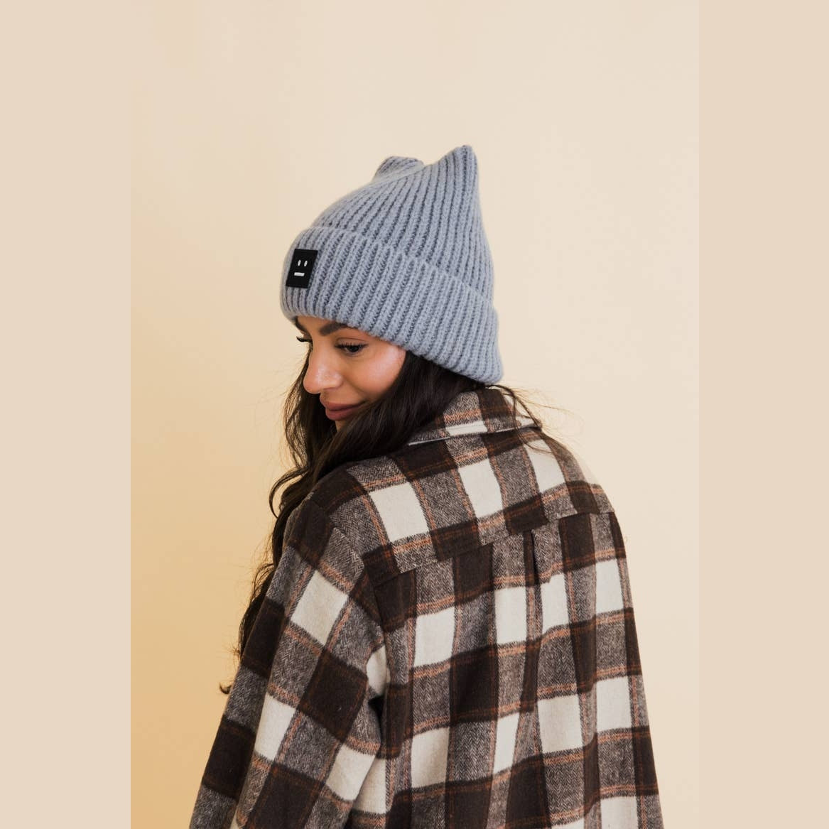 Chill Vibes Soft Ribbed Square Top Beanie