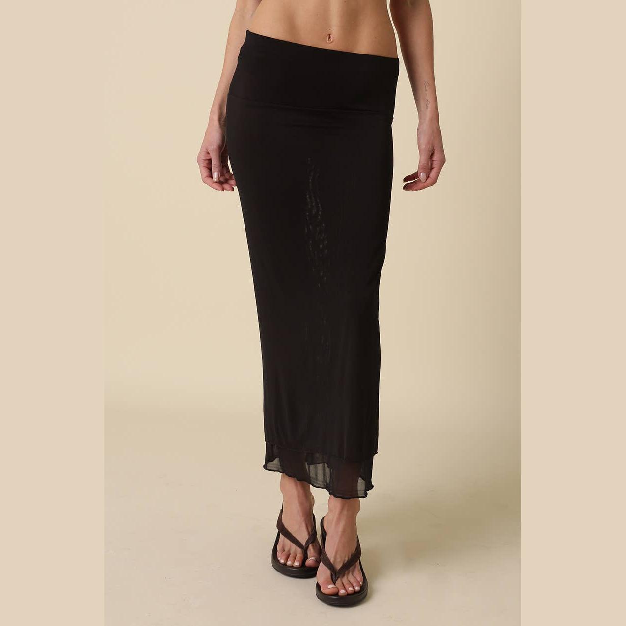 Lia Sheer Hem Maxi Skirt - The Feral Market