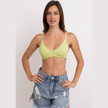 Seamless Lettuce Edge Bow Tie Triangle Bralette