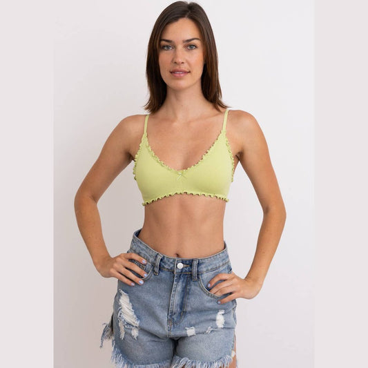 Seamless Lettuce Edge Bow Tie Triangle Bralette