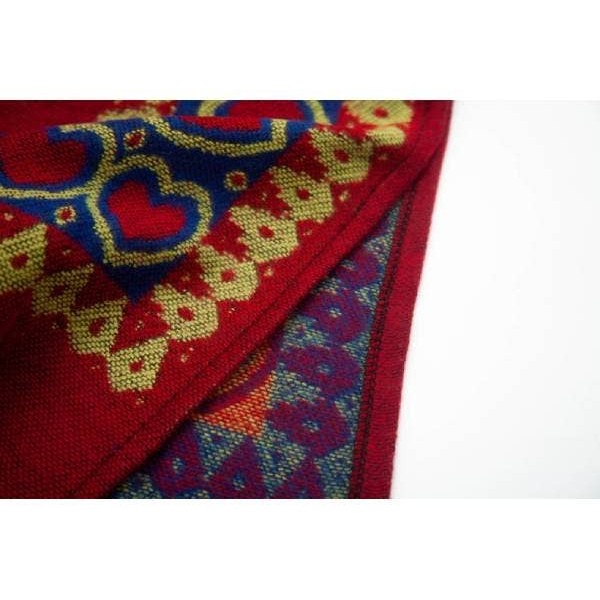 Heart crochet faux wool hooded sweater ruana wrap shawl