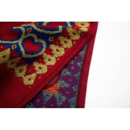 Heart crochet faux wool hooded sweater ruana wrap shawl