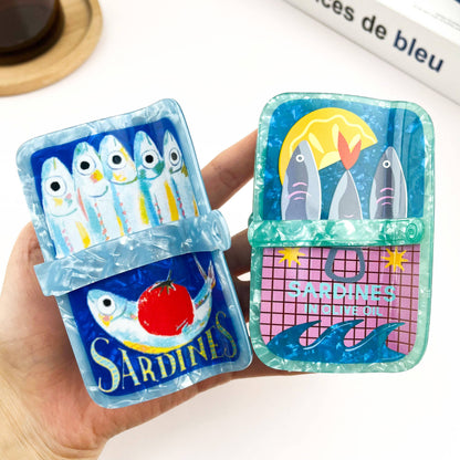 Sardine Can Hair Claw Clip, Creative Fish Tin Hair Clip - The Feral Market
