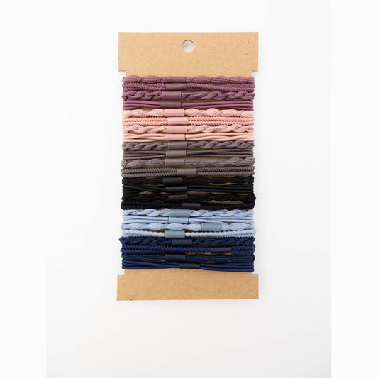 Solid Hues Twisted Stackable Hair Tie Bracelet Set 🥰