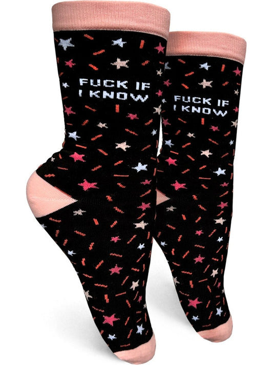 Fuck If I Know Womens Crew Socks