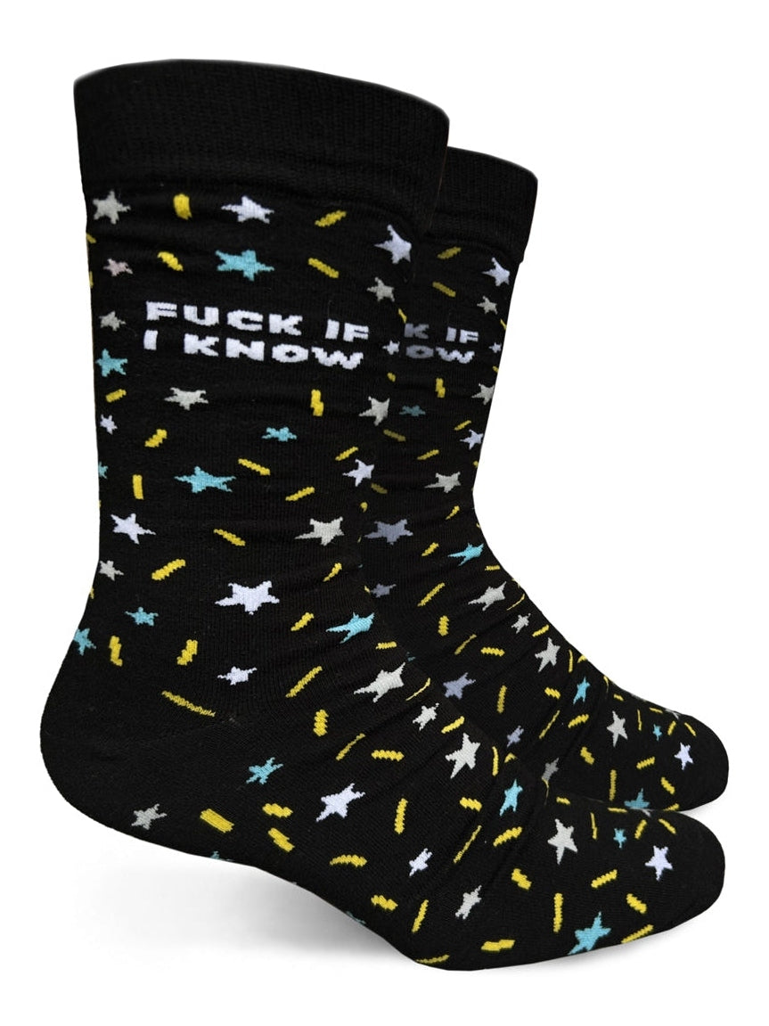 Fuck If I Know Mens Crew Socks