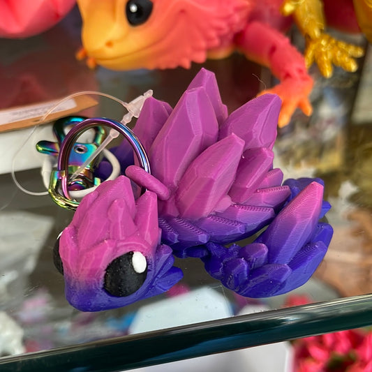 3D Printed Crystal Turtle Keychain *Sunset*