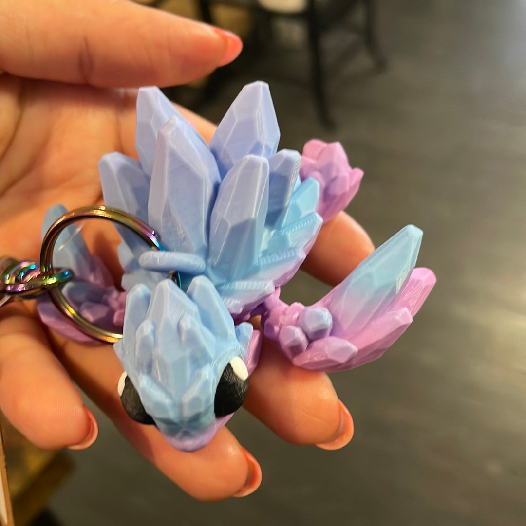 3D Printed Crystal Turtle Keychain