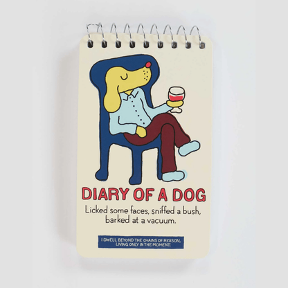 Diary Of A dog. Licked Some Faces, Sniffed A Bush, Barked At A Vacuum 3x5 Spiral Notebook - The Feral Market
