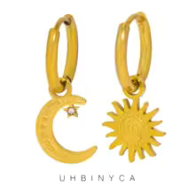 Sun and Moon Huggie Earrings - The Feral Market