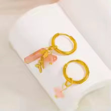 Rose Glass Charms Huggie Earrings - The Feral Market