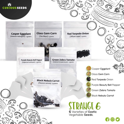 The Strange Six - Exotic Vegetable Seeds Variety Pack