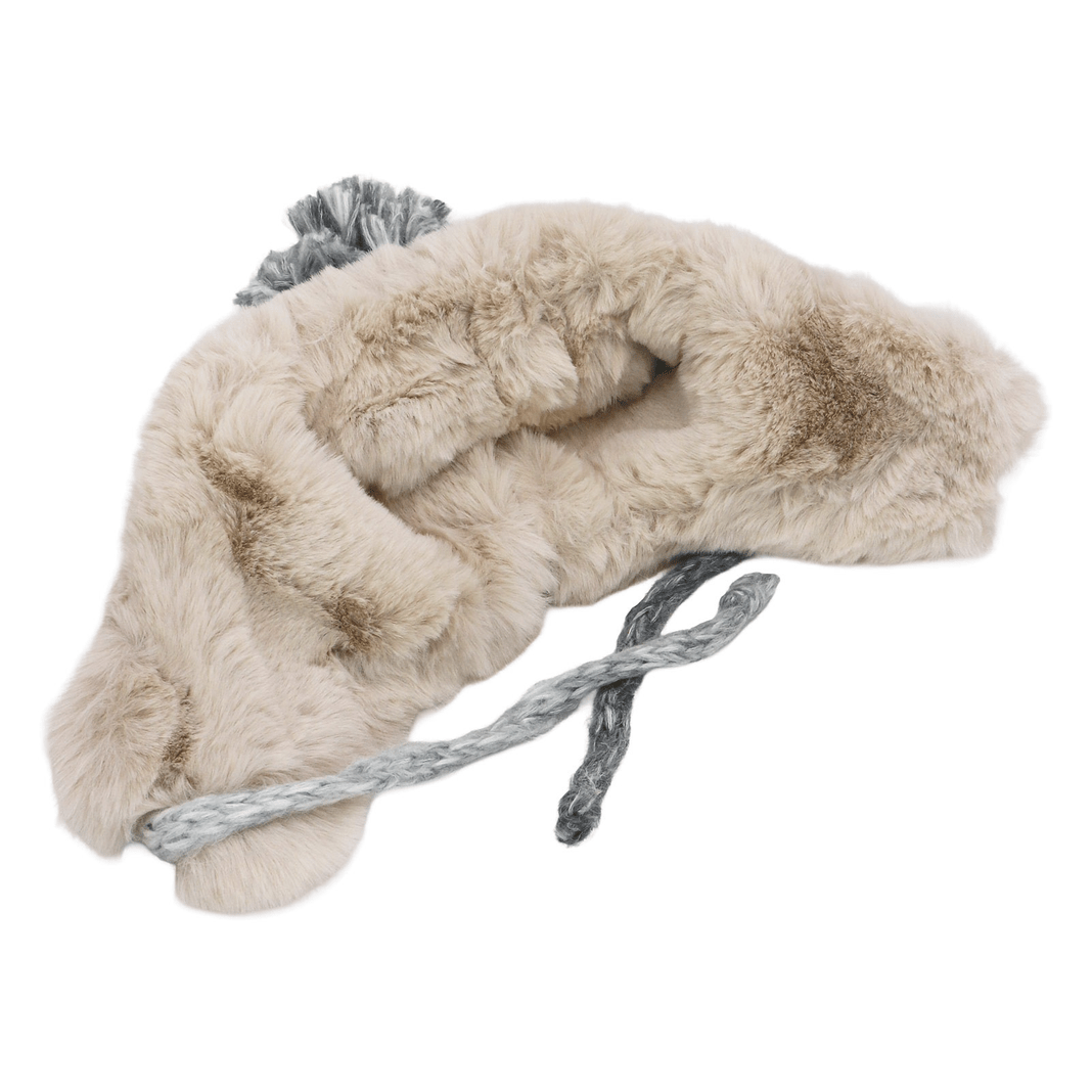 Ombre Knit Faux Fur Pom Pom Trapper Hat