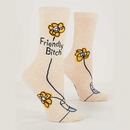 Friendly Bitch Women's Crew Socks - The Feral Market
