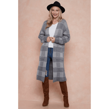 Sweater Duster Cardigan With Two Front Pocket