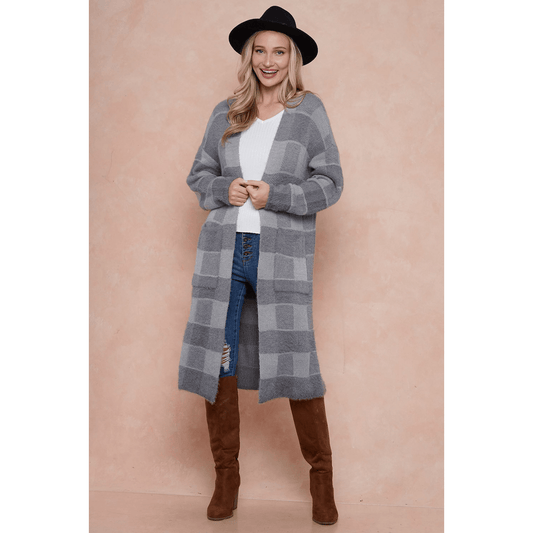 Sweater Duster Cardigan With Two Front Pocket