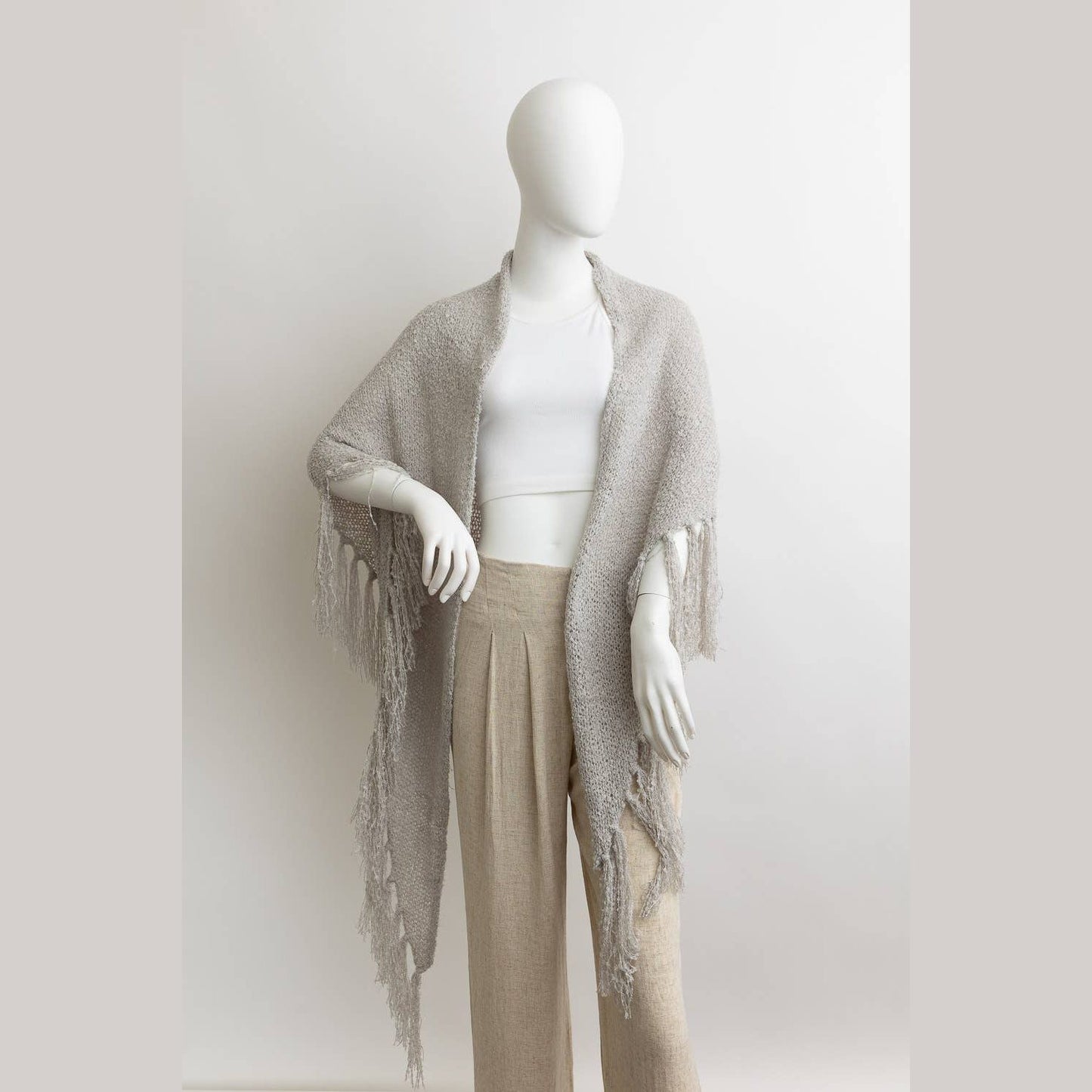 Lightweight Knit Wrap w/ Tassels