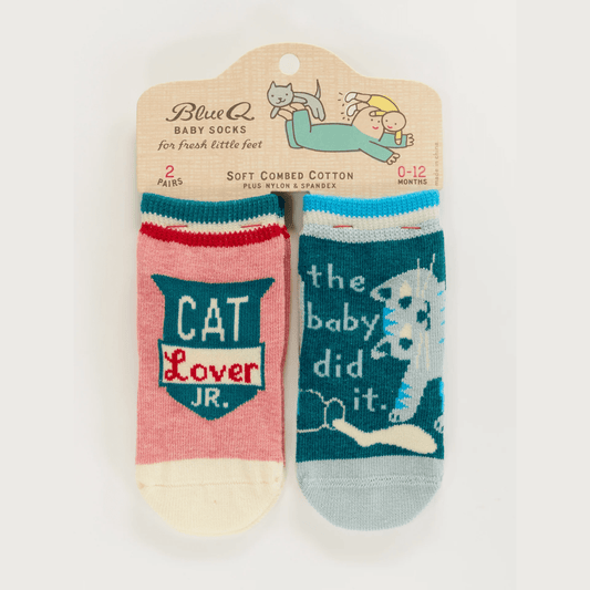 Cat Lover Jr./ The Baby Did It. Baby Socks - The Feral Market