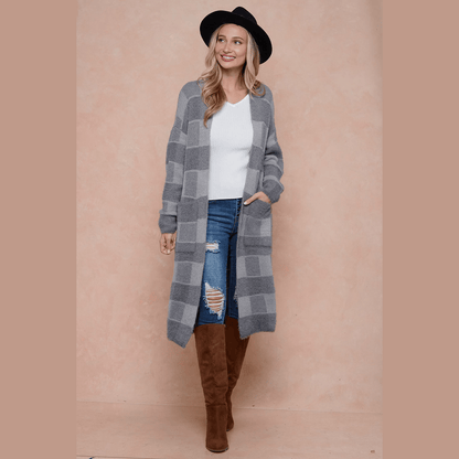 Sweater Duster Cardigan With Two Front Pocket