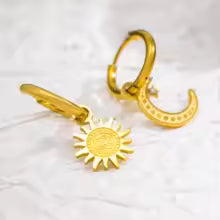 Sun and Moon Huggie Earrings - The Feral Market