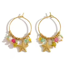 Sea Star Charms Mini Hoop Earrings - The Feral Market