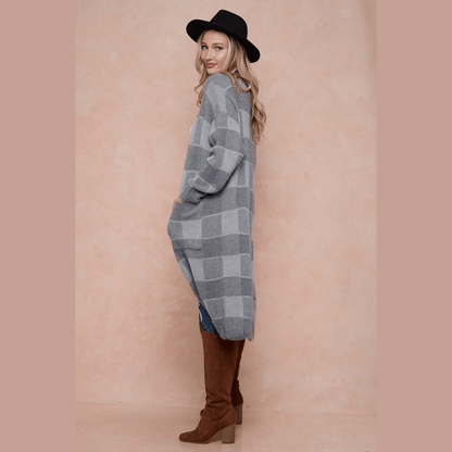 Sweater Duster Cardigan With Two Front Pocket